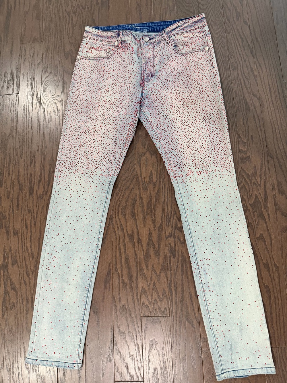 Kash Crystal Embellished Light Wash Slim Jeans – Size 34